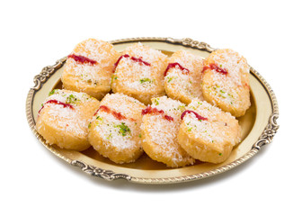 Indian Sweet Food Chena Toast isolated on white background
