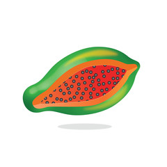 Realistic Colored Half Slice Of Juicy Orange Papaya