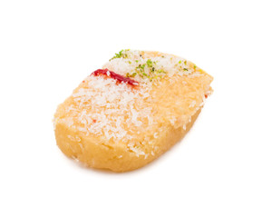 Indian Sweet Food Chena Toast isolated on white background