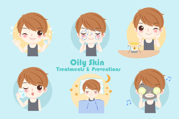 man with oily skin treatment