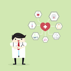 Doctor working with modern computer interface as medical concept