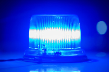 Blue enmergency light close