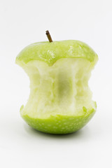 bite apple green on white background