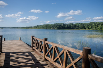 Lonely pier at Coba, Quintana Roo, Mexico