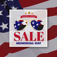 Memorial Day Sale Promotion Banner Background Design