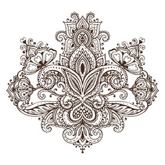 Vector pattern of henna floral elements