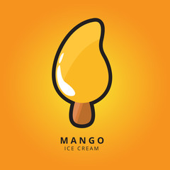 Mango Ice Cream Vector Logo Illustration