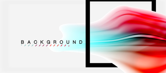 Blurred fluid colors background, abstract waves lines, vector illustration
