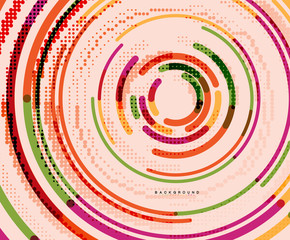 Circular lines, circles, geometric abstract background