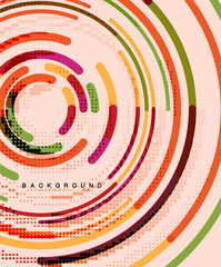 Circular lines, circles, geometric abstract background