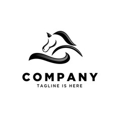 Obraz premium horse back, ass view back side horse logo