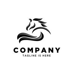 horse back, ass view back side horse logo