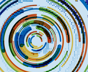 Circular lines, circles, geometric abstract background