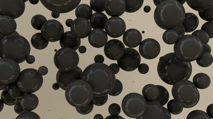 Black spheres of random size on white background © GooD_WiN
