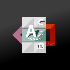 Geometric infographic banner, paper info diagram created with color shapes