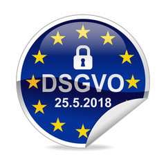 DSGVO General Data Protection Regulation  Notification Sticker