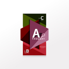 Geometric infographic banner, paper info diagram created with color shapes