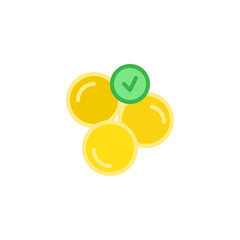 Soft capsules flat icon, vector sign, colorful pictogram isolated on white. Medicine pills symbol, logo illustration. Flat style design