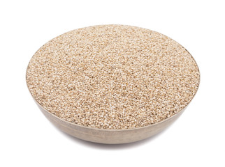Natural Sesame Seeds in Bowl Also Know as Til in India isolated on White Background