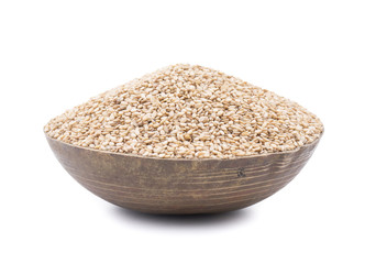 Natural Sesame Seeds in Bowl Also Know as Til in India isolated on White Background