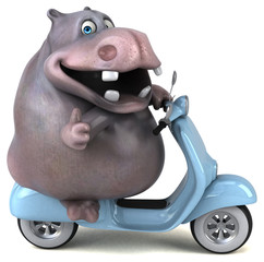 Fun hippo - 3D Illustration