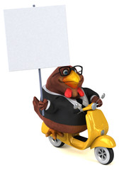 Fun chicken - 3D Illustration