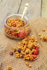 Homemade granola with nuts and seeds