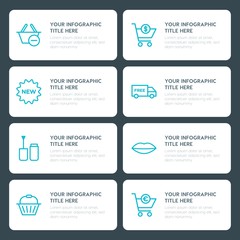 Flat shopping, beauty and cosmetics infographic timeline template for presentations, advertising, annual reports