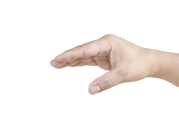 Man hand isolated on white background, clipping path