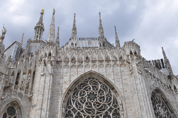 Top of Mariae Nascenti Cathedral Church in Milano, Italy