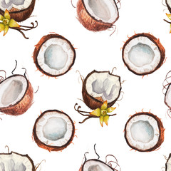 Watercolor vanilla coconut pattern