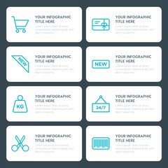 Flat shopping, beauty and cosmetics infographic timeline template for presentations, advertising, annual reports