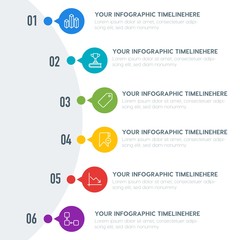 Flat charts, bookmarks, education infographic timeline template with 7 options for presentations, advertising, annual reports