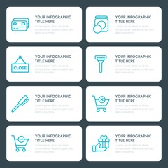 Flat shopping, beauty and cosmetics infographic timeline template for presentations, advertising, annual reports