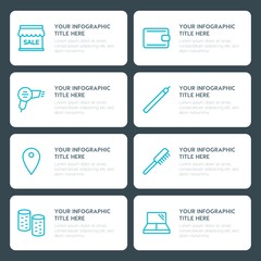 Flat shopping, beauty and cosmetics infographic timeline template for presentations, advertising, annual reports