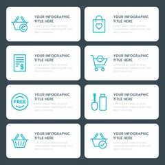 Flat shopping, beauty and cosmetics infographic timeline template for presentations, advertising, annual reports