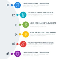 Flat charts, bookmarks, education infographic timeline template with 7 options for presentations, advertising, annual reports