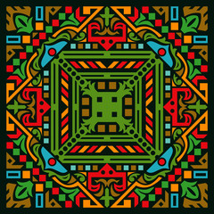 Colorful Mandala Art Beautiful Floral Sacred Creative Circle Pop Art Frame Geometric Symmetry Ancient Ornament Background