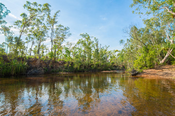 Obraz premium The scenery view of Mananggaymi (Scout Camp) camping area in East Arnhem Land, Northern territory state of Australia.