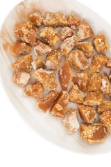 Group of jaggery also Know as Gur, Goor or Gud isolated on White Background