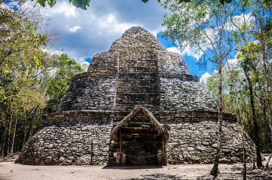 Observatory at archaeological site of Coba, Mexico