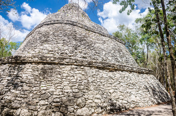 Fototapeta na wymiar Observatory at archaeological site of Coba, Mexico