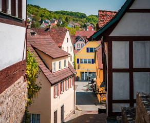 Röttingen - the town of Rottingen in the Tauber Valley along the Romantic Road, Bavaria, Germany