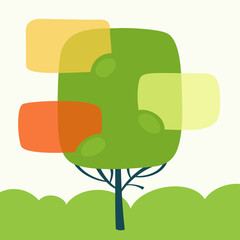 Vector set of speech bubble with tree