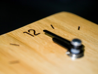 Close-up wooden clock