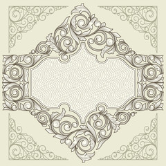 Vintage decorative ornate blank