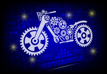  Motorcycle  Icon on the technology background.