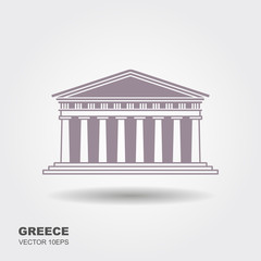 Obraz premium Greek parthenon icon isolated on white background
