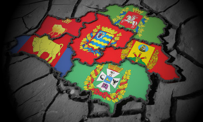 Belarusian map with region flags