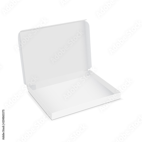 Download "Opened empty box mock up - half side view. Vector ...